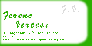 ferenc vertesi business card